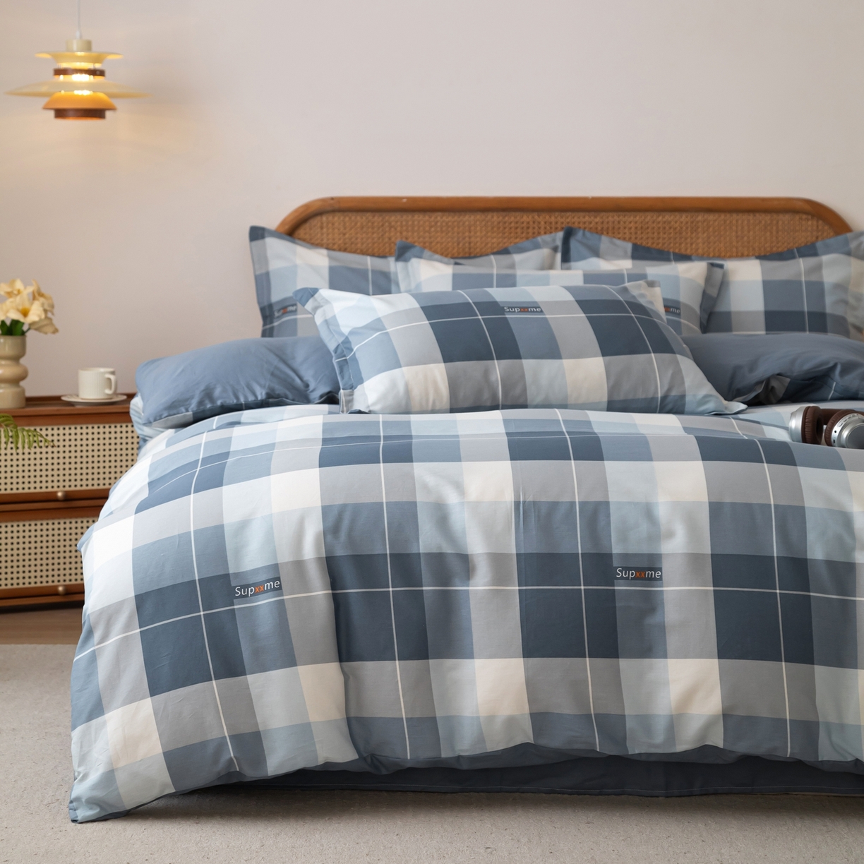 91家纺网 家纺一手货源 找家纺 梦纤绒 2026新款全棉纯棉印花四件套 格语