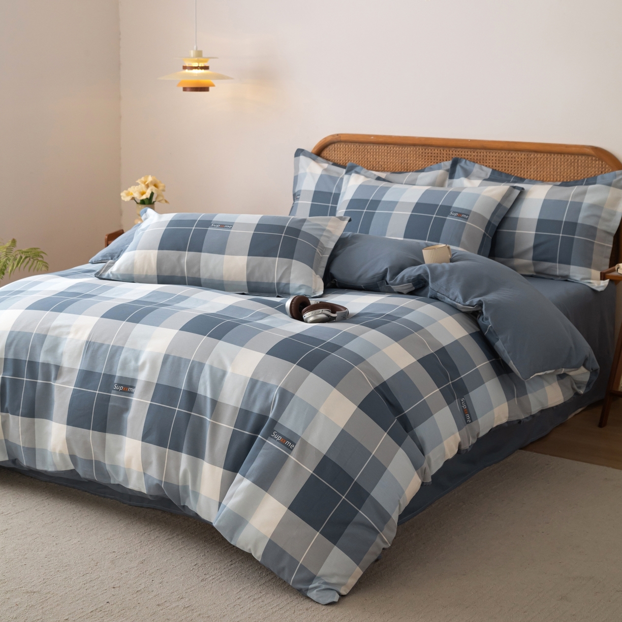 91家纺网 家纺一手货源 找家纺 梦纤绒 2026新款全棉纯棉印花四件套 格语