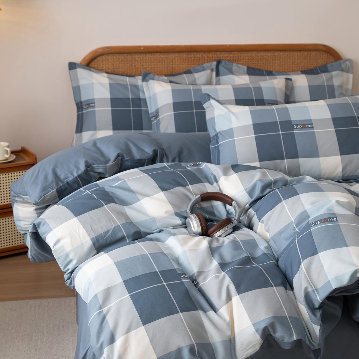 91家纺网 家纺一手货源 找家纺 梦纤绒 2026新款全棉纯棉印花四件套 格语