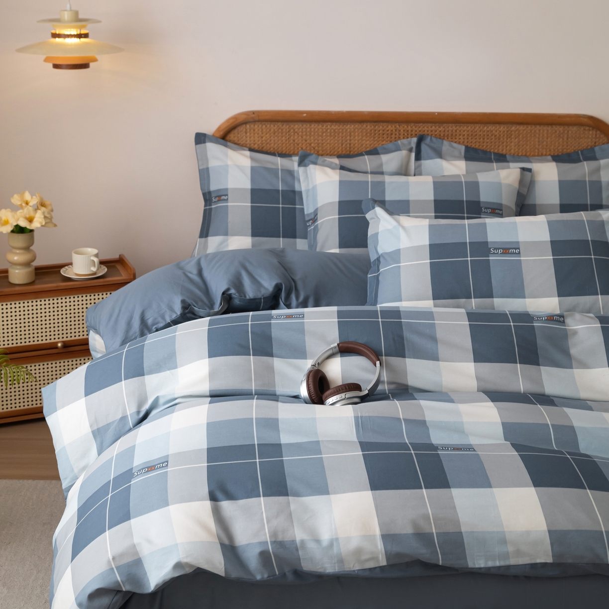 91家纺网 家纺一手货源 找家纺 梦纤绒 2026新款全棉纯棉印花四件套 格语