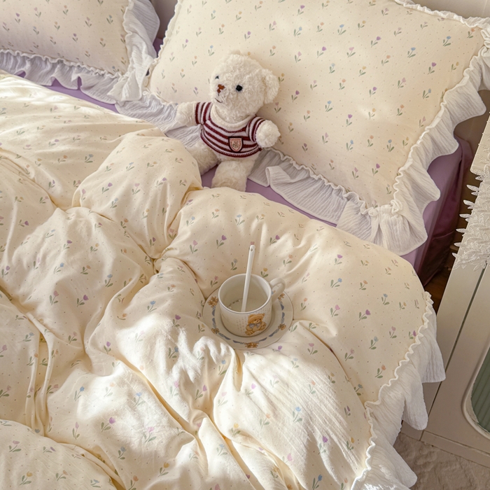 91家纺网 家纺一手货源 找家纺 橘子家 2026新款柔肤棉床单四件套 晚香