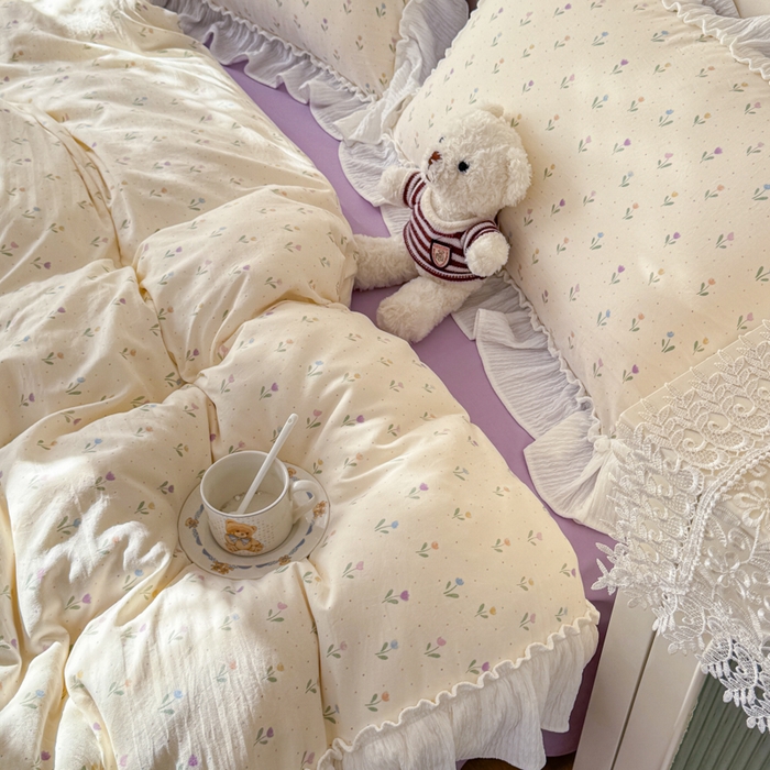 91家纺网 家纺一手货源 找家纺 橘子家 2026新款柔肤棉床单四件套 晚香