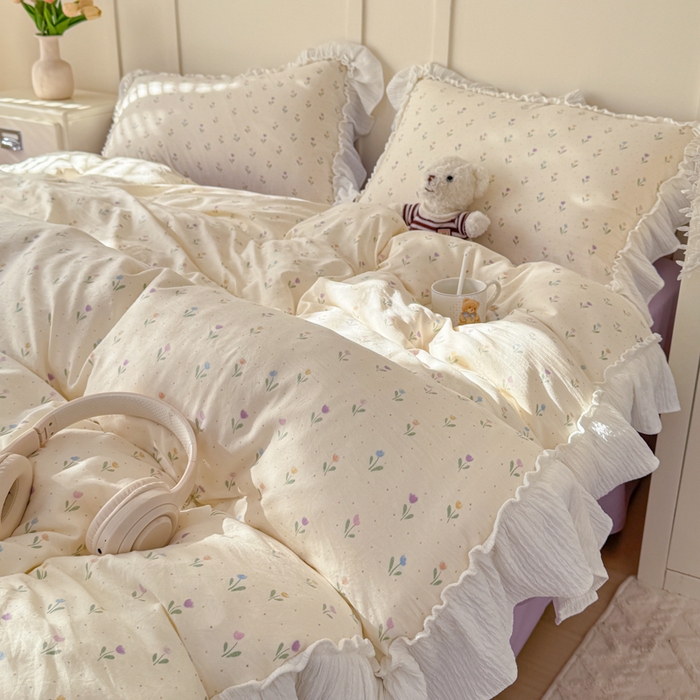 91家纺网 家纺一手货源 找家纺 橘子家 2026新款柔肤棉床单四件套 晚香