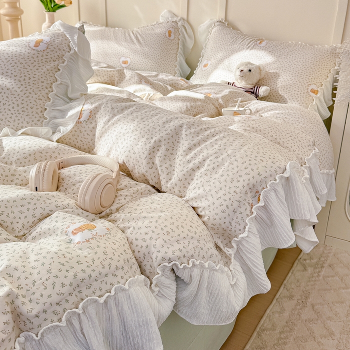 91家纺网 家纺一手货源 找家纺 橘子家 2026新款柔肤棉床单四件套 小南瓜