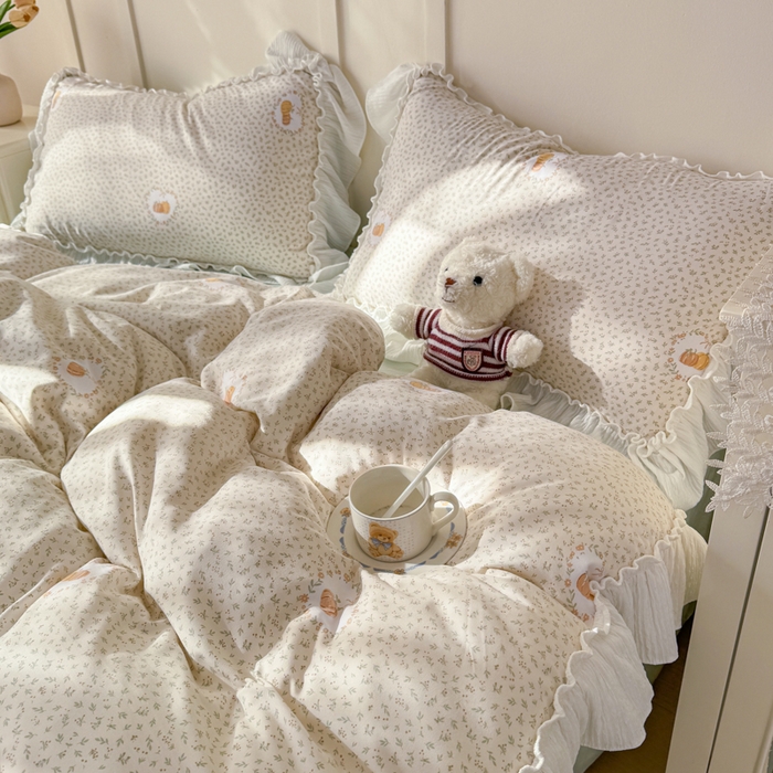 91家纺网 家纺一手货源 找家纺 橘子家 2026新款柔肤棉床单四件套 小南瓜