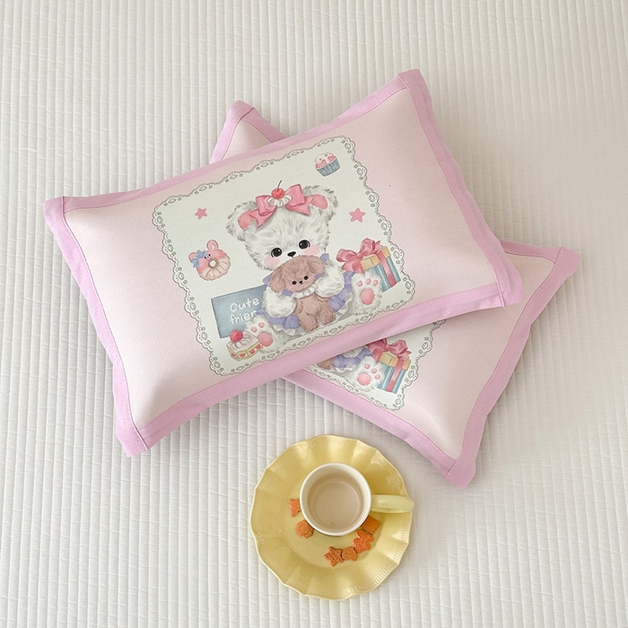 91家纺网 家纺一手货源 找家纺 嗨生活 2026新款大版加密冰丝枕套儿童枕套幼儿园枕套单品枕套枕套单件 公主小熊