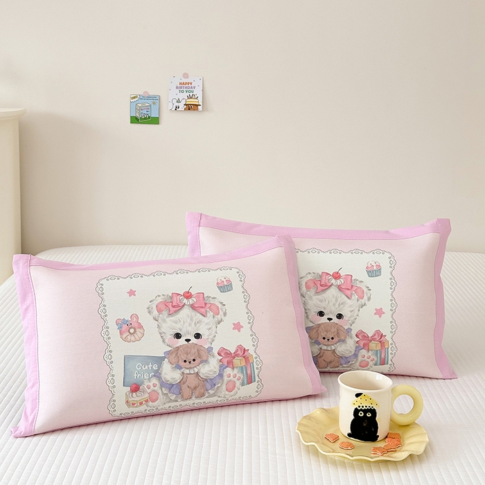 91家纺网 家纺一手货源 找家纺 嗨生活 2026新款大版加密冰丝枕套儿童枕套幼儿园枕套单品枕套枕套单件 公主小熊