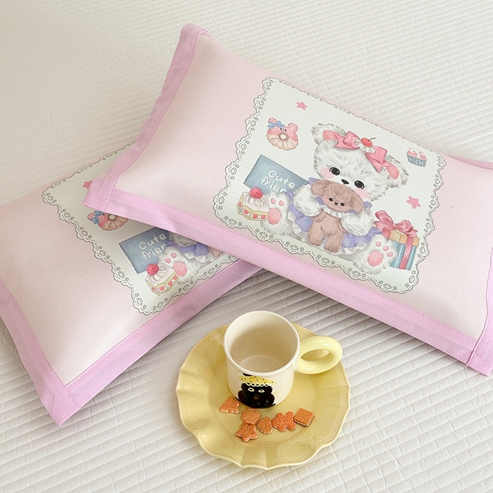 91家纺网 家纺一手货源 找家纺 嗨生活 2026新款大版加密冰丝枕套儿童枕套幼儿园枕套单品枕套枕套单件 公主小熊