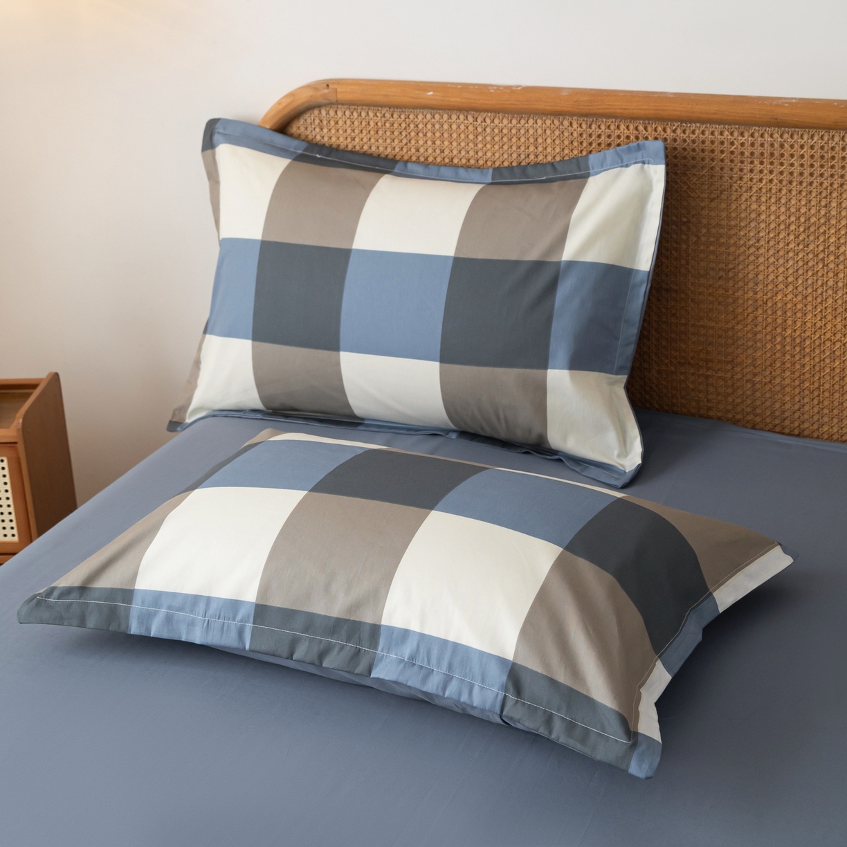 91家纺网 家纺一手货源 找家纺 梦纤绒 2026新款全棉纯棉印花四件套 方格眠