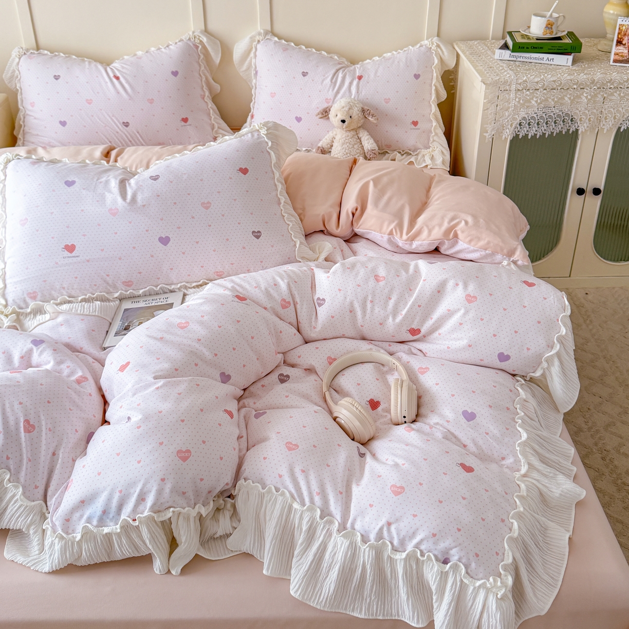 91家纺网 家纺一手货源 找家纺 橘子家 2026新款柔肤棉床单四件套 小甜心