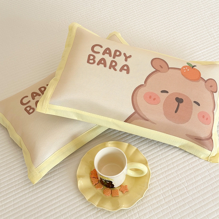 91家纺网 家纺一手货源 找家纺 嗨生活 2026新款大版加密冰丝枕套儿童枕套幼儿园枕套单品枕套枕套单件 卡皮巴拉