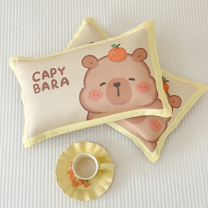 91家纺网 家纺一手货源 找家纺 嗨生活 2026新款大版加密冰丝枕套儿童枕套幼儿园枕套单品枕套枕套单件 卡皮巴拉