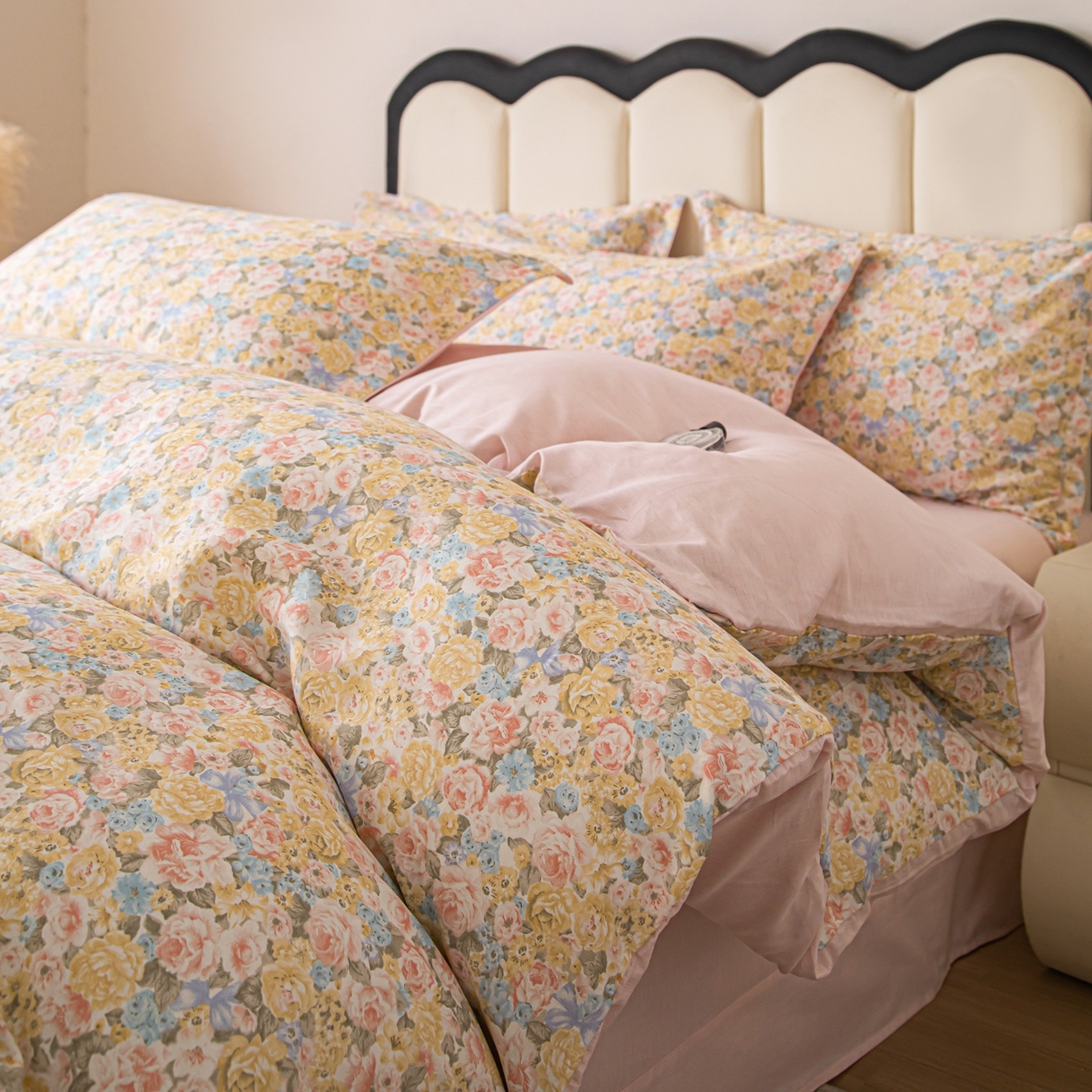 91家纺网 家纺一手货源 找家纺 梦纤绒 2026新款全棉纯棉印花四件套 花样年华