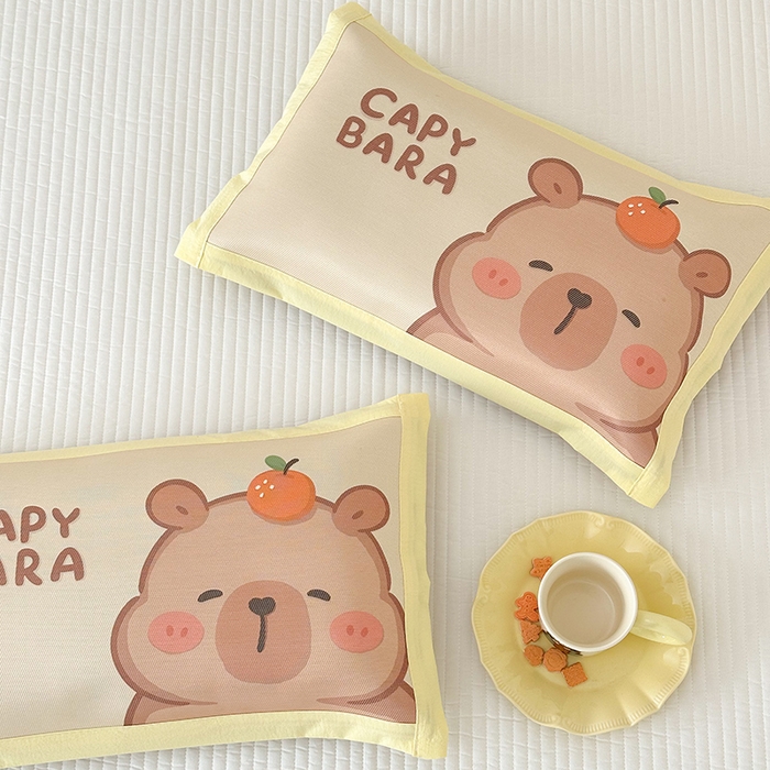 91家纺网 家纺一手货源 找家纺 嗨生活 2026新款大版加密冰丝枕套儿童枕套幼儿园枕套单品枕套枕套单件 卡皮巴拉