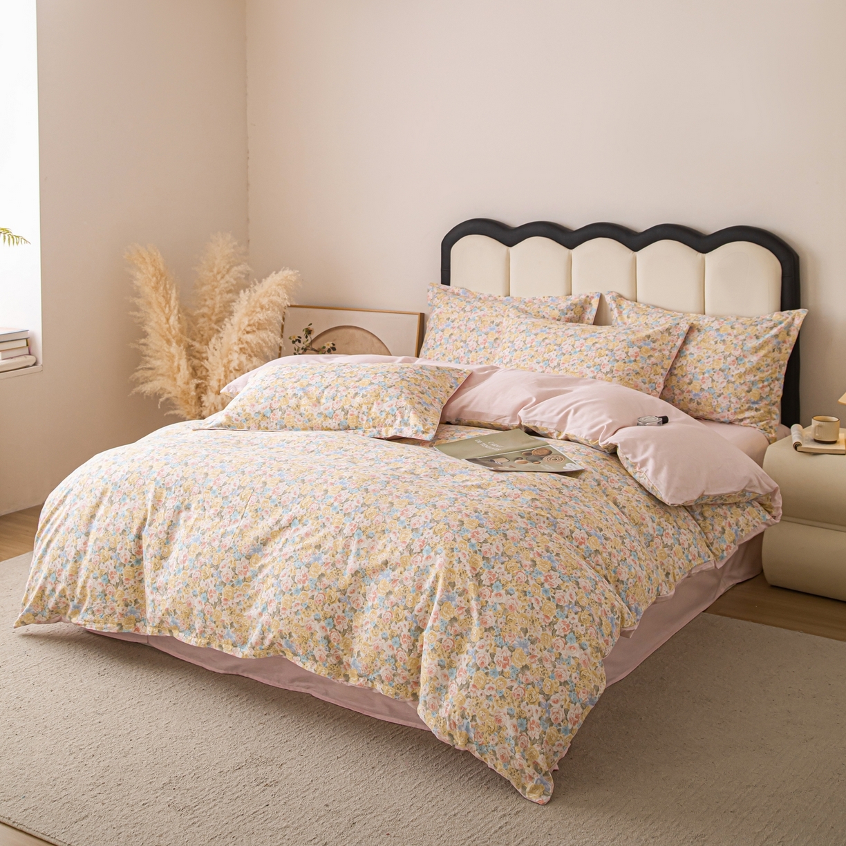 91家纺网 家纺一手货源 找家纺 梦纤绒 2026新款全棉纯棉印花四件套 花样年华