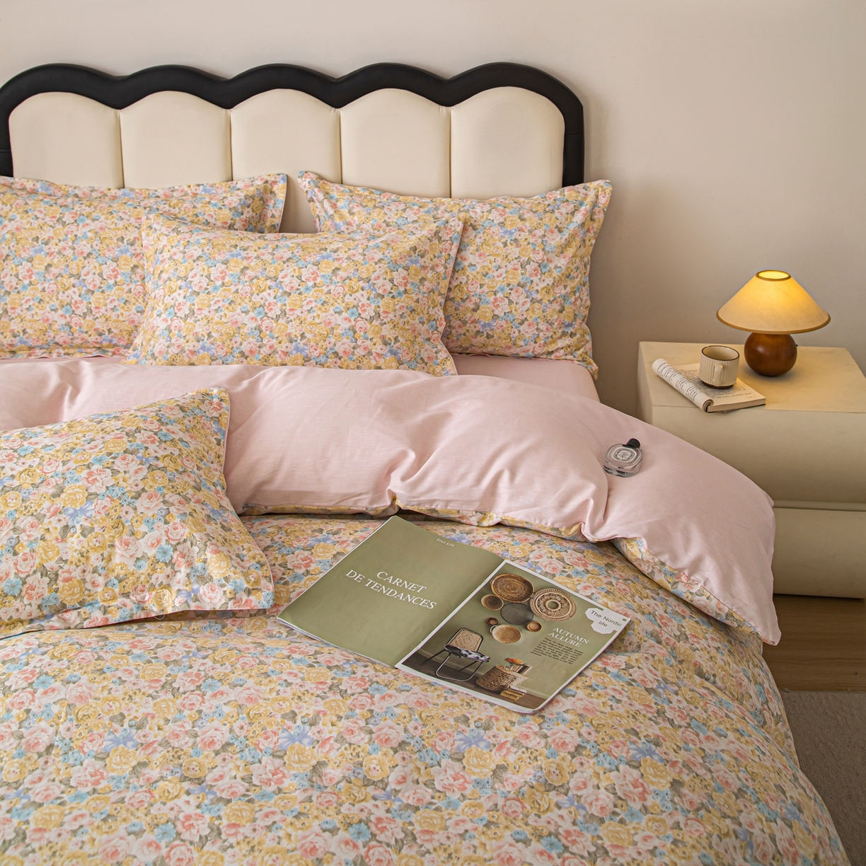 91家纺网 家纺一手货源 找家纺 梦纤绒 2026新款全棉纯棉印花四件套 花样年华