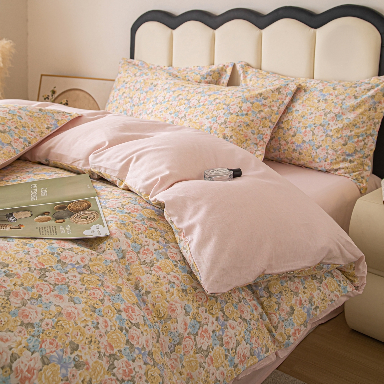 91家纺网 家纺一手货源 找家纺 梦纤绒 2026新款全棉纯棉印花四件套 花样年华