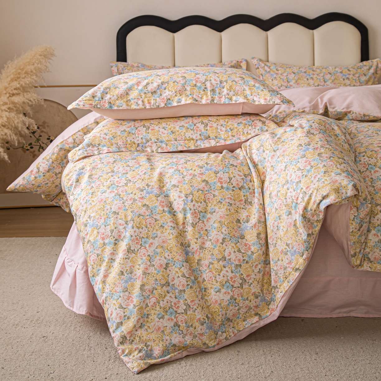 91家纺网 家纺一手货源 找家纺 梦纤绒 2026新款全棉纯棉印花四件套 花样年华