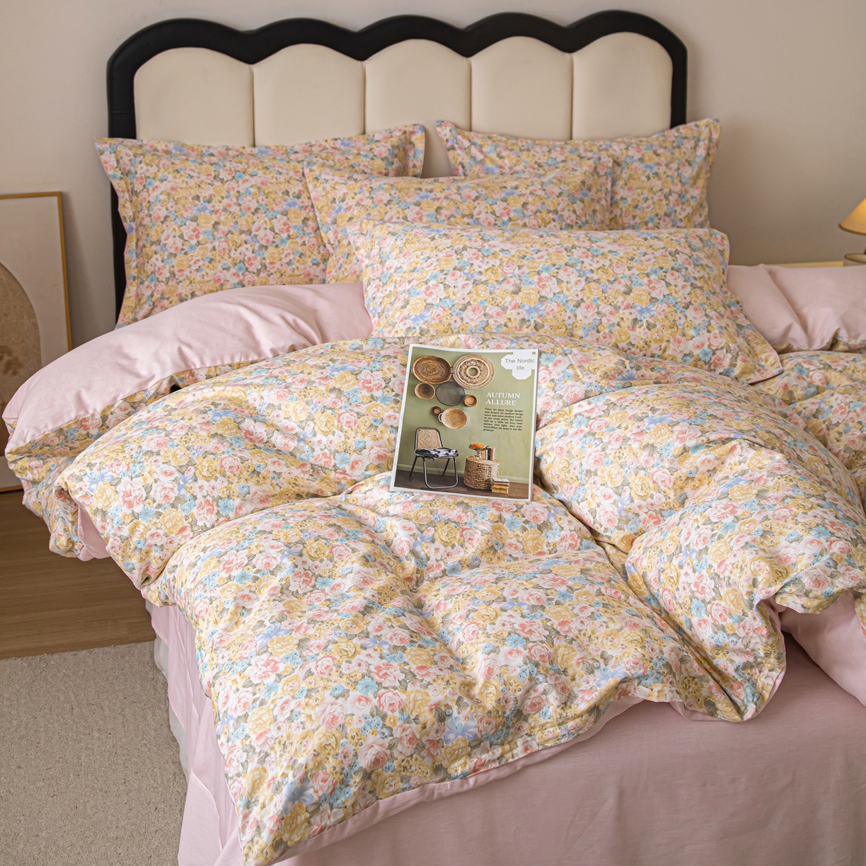 91家纺网 家纺一手货源 找家纺 梦纤绒 2026新款全棉纯棉印花四件套 花样年华