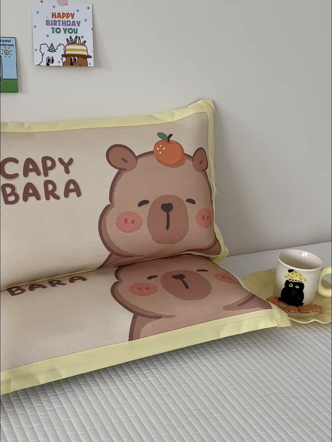 91家纺网 家纺一手货源 找家纺 嗨生活 2026新款大版加密冰丝枕套儿童枕套幼儿园枕套单品枕套枕套单件 卡皮巴拉