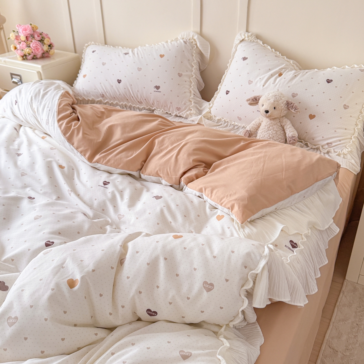 91家纺网 家纺一手货源 找家纺 橘子家 2026新款柔肤棉床单四件套 心愿