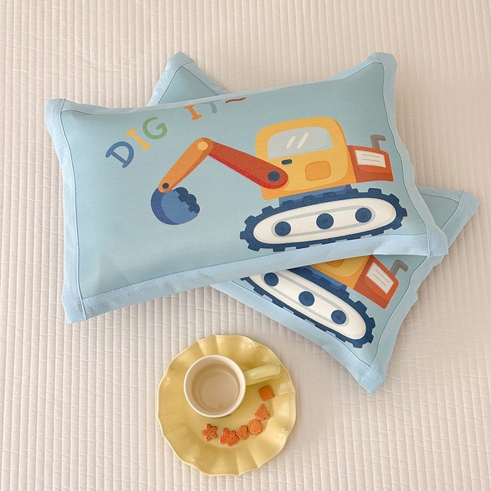 91家纺网 家纺一手货源 找家纺 嗨生活 2026新款大版加密冰丝枕套儿童枕套幼儿园枕套单品枕套枕套单件 可爱挖掘