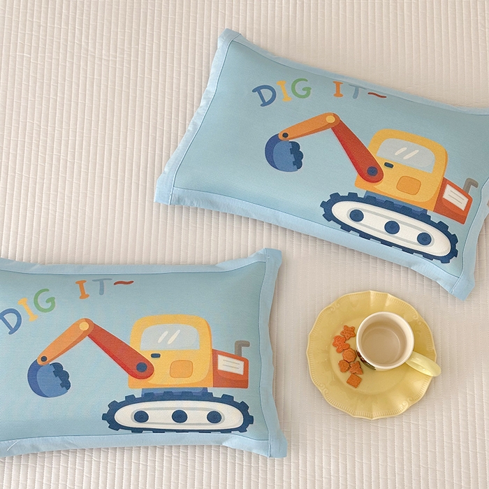 91家纺网 家纺一手货源 找家纺 嗨生活 2026新款大版加密冰丝枕套儿童枕套幼儿园枕套单品枕套枕套单件 可爱挖掘