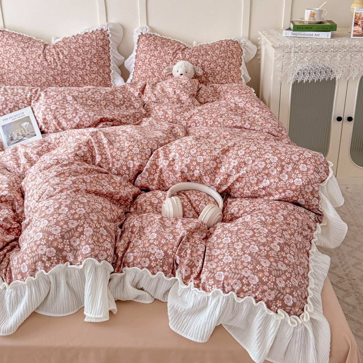 91家纺网 家纺一手货源 找家纺 橘子家 2026新款柔肤棉床单四件套 悠然