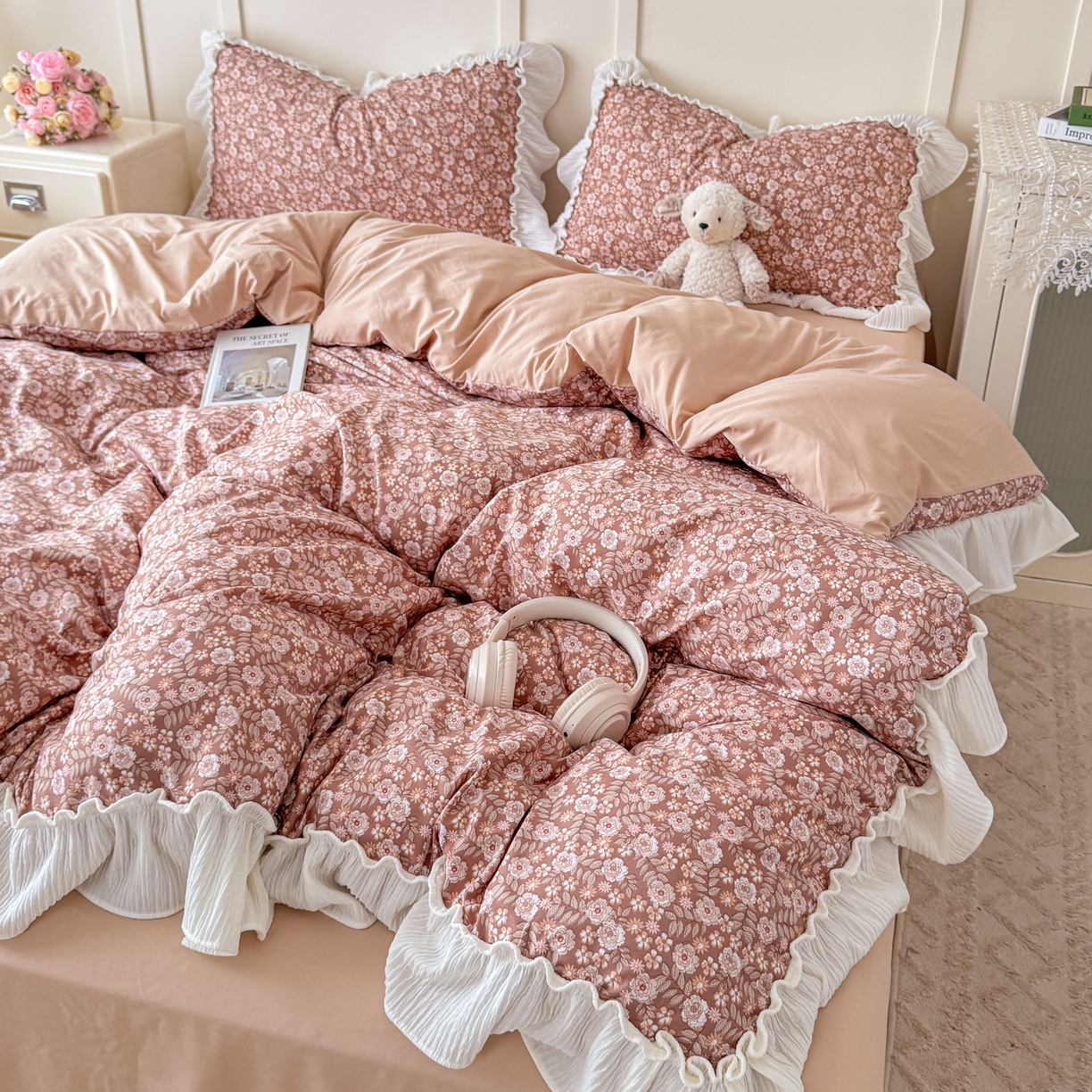 91家纺网 家纺一手货源 找家纺 橘子家 2026新款柔肤棉床单四件套 悠然