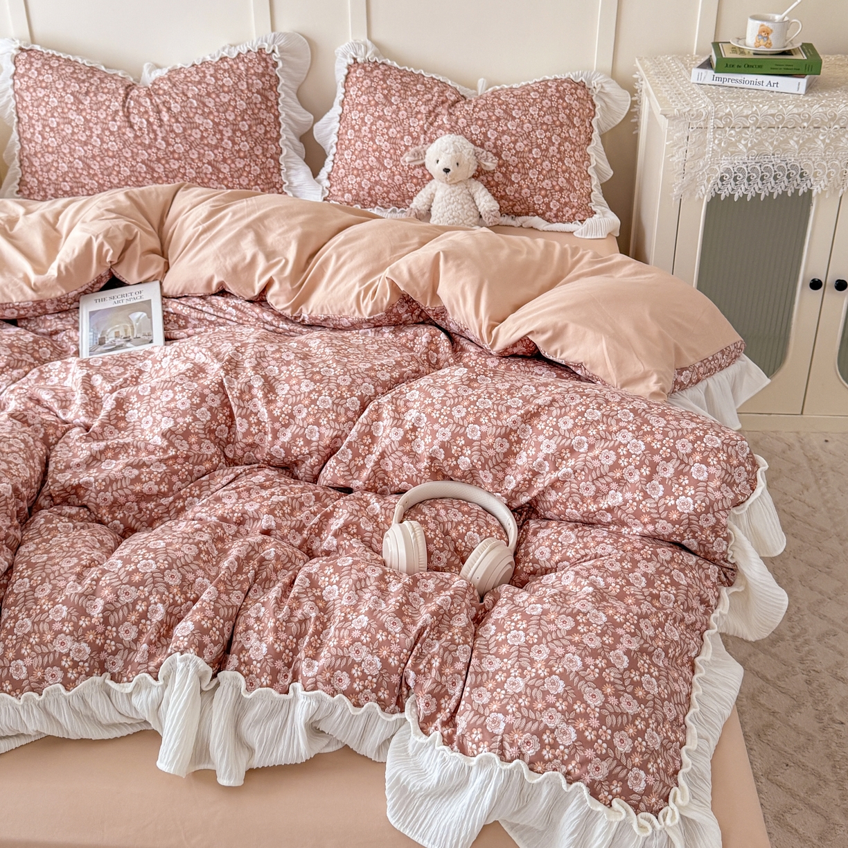 91家纺网 家纺一手货源 找家纺 橘子家 2026新款柔肤棉床单四件套 悠然