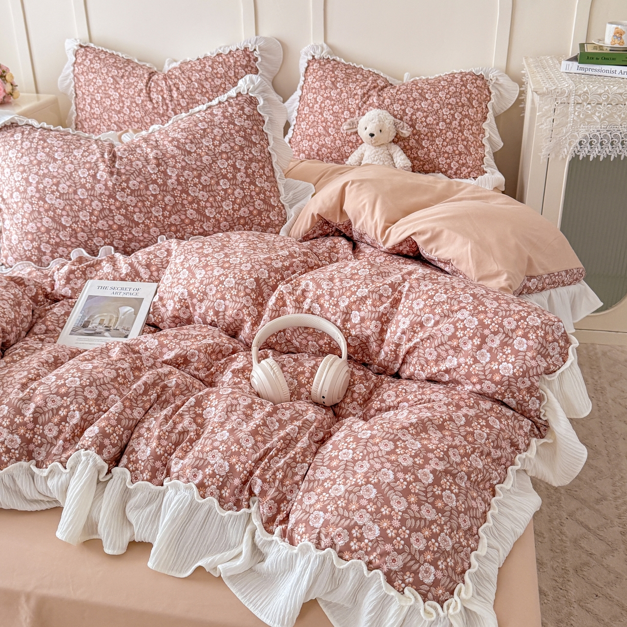 91家纺网 家纺一手货源 找家纺 橘子家 2026新款柔肤棉床单四件套 悠然