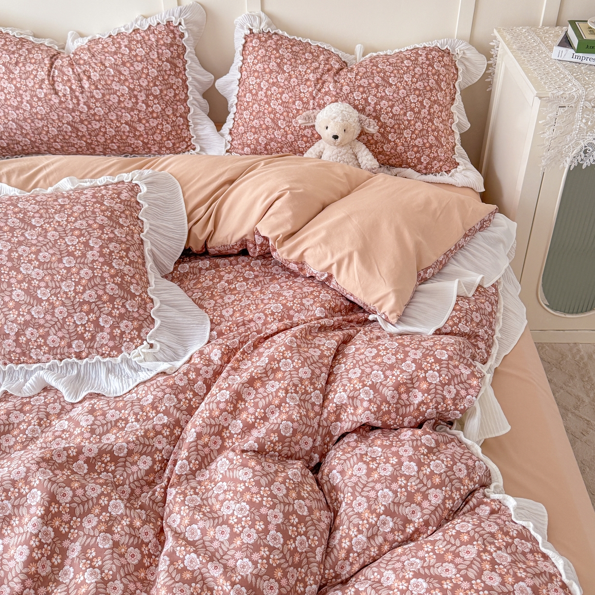 91家纺网 家纺一手货源 找家纺 橘子家 2026新款柔肤棉床单四件套 悠然