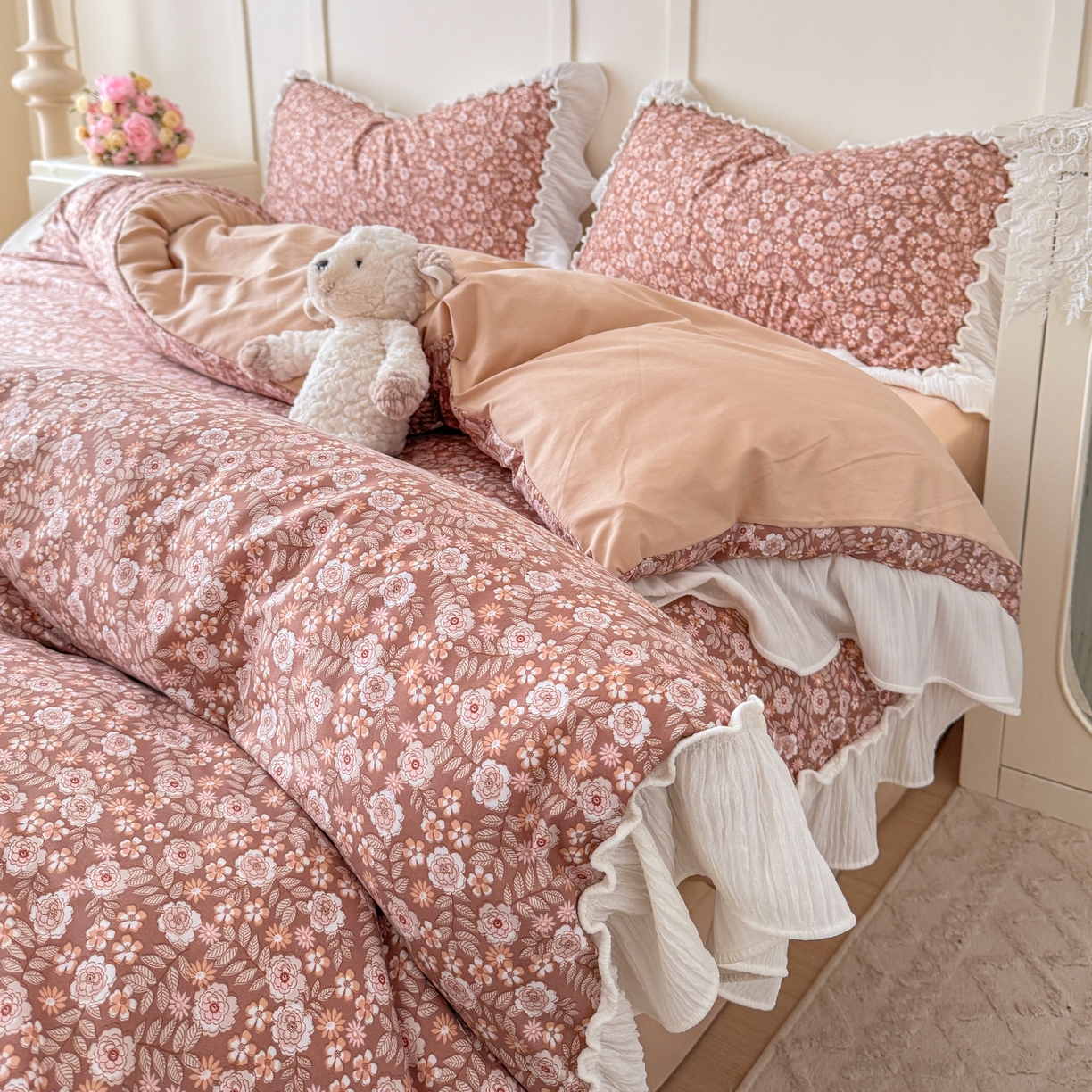 91家纺网 家纺一手货源 找家纺 橘子家 2026新款柔肤棉床单四件套 悠然