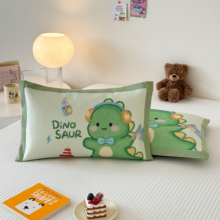 91家纺网 家纺一手货源 找家纺 嗨生活 2026新款大版加密冰丝枕套儿童枕套幼儿园枕套单品枕套枕套单件 恐龙宝宝