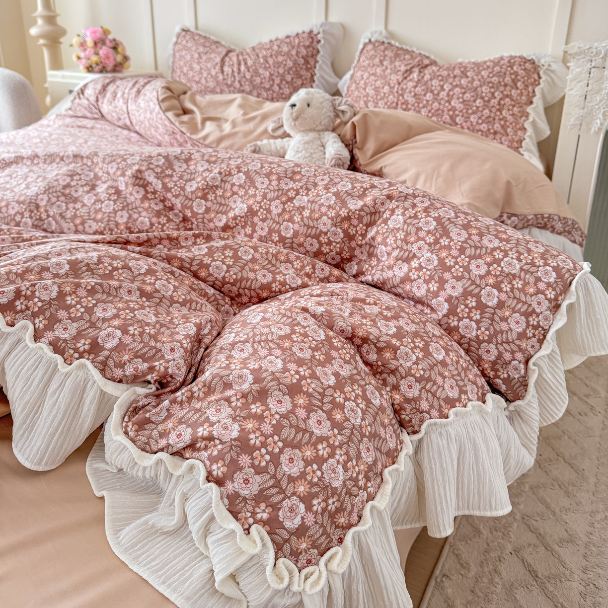 91家纺网 家纺一手货源 找家纺 橘子家 2026新款柔肤棉床单四件套 悠然