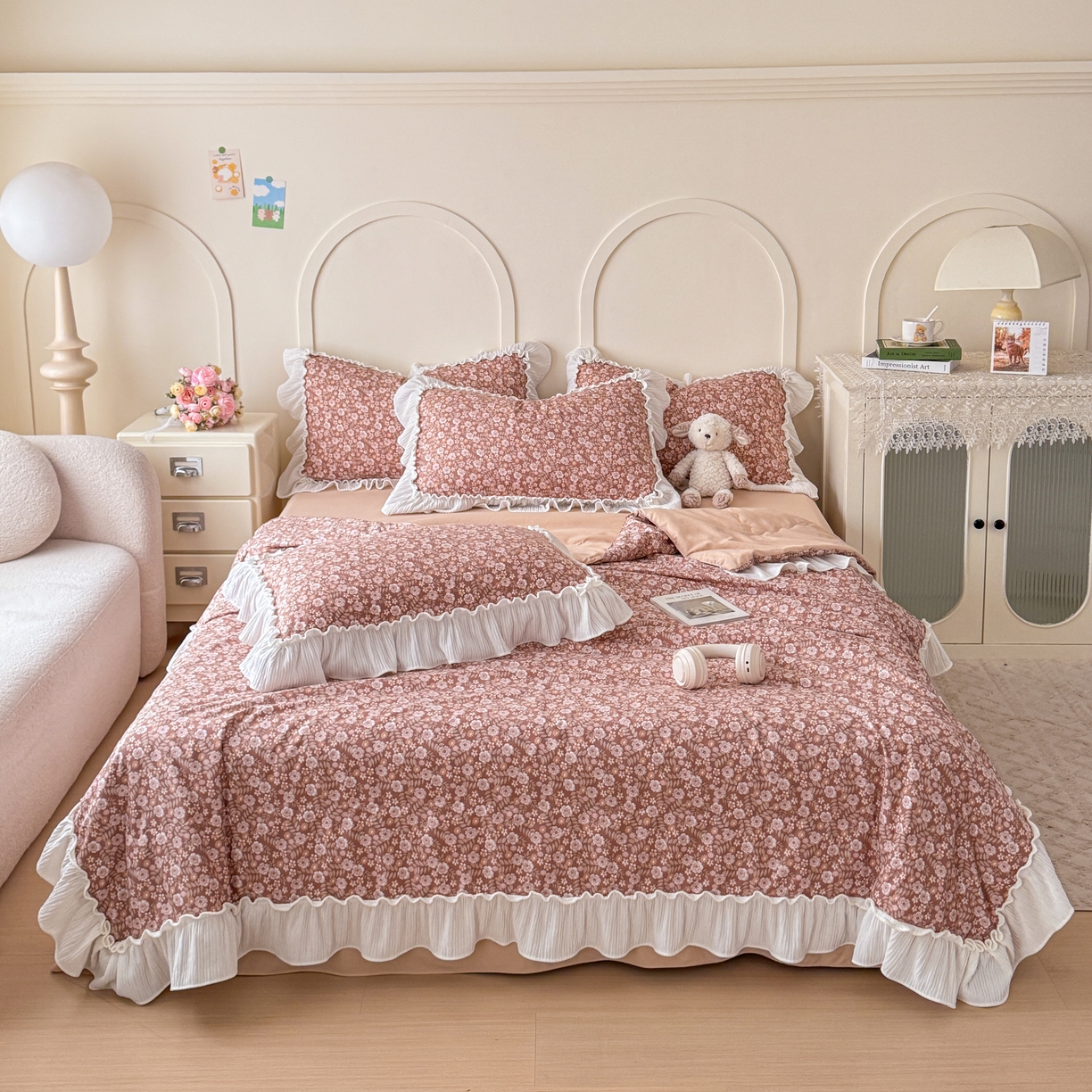 91家纺网 家纺一手货源 找家纺 橘子家 2026新款柔肤棉床单四件套 悠然