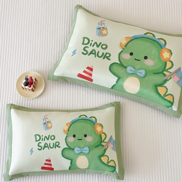 91家纺网 家纺一手货源 找家纺 嗨生活 2026新款大版加密冰丝枕套儿童枕套幼儿园枕套单品枕套枕套单件 恐龙宝宝