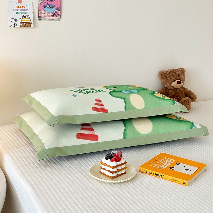 91家纺网 家纺一手货源 找家纺 嗨生活 2026新款大版加密冰丝枕套儿童枕套幼儿园枕套单品枕套枕套单件 恐龙宝宝