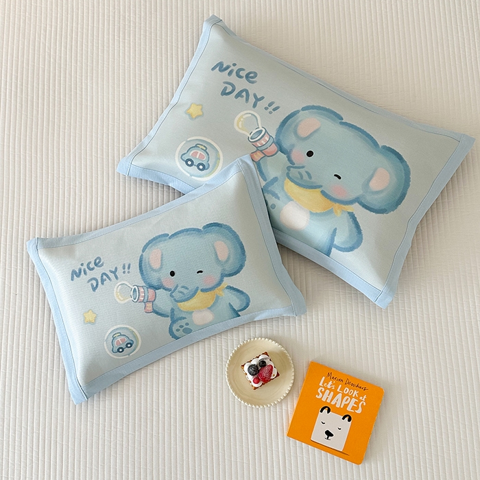 91家纺网 家纺一手货源 找家纺 嗨生活 2026新款大版加密冰丝枕套儿童枕套幼儿园枕套单品枕套枕套单件 快乐小象