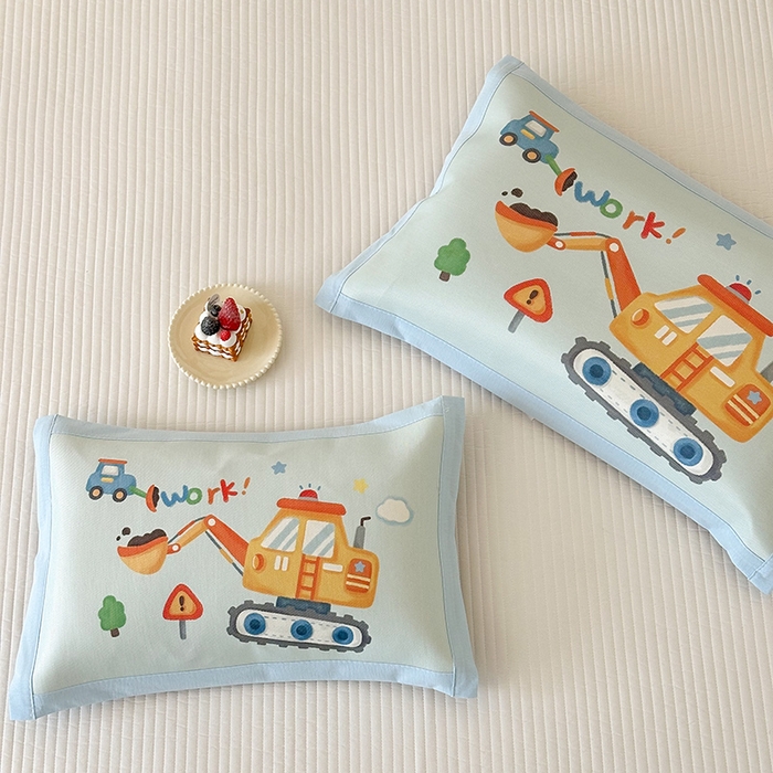 91家纺网 家纺一手货源 找家纺 嗨生活 2026新款大版加密冰丝枕套儿童枕套幼儿园枕套单品枕套枕套单件 蓝色挖掘