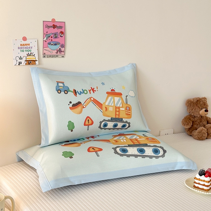 91家纺网 家纺一手货源 找家纺 嗨生活 2026新款大版加密冰丝枕套儿童枕套幼儿园枕套单品枕套枕套单件 蓝色挖掘