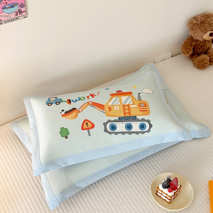 91家纺网 家纺一手货源 找家纺 嗨生活 2026新款大版加密冰丝枕套儿童枕套幼儿园枕套单品枕套枕套单件 蓝色挖掘