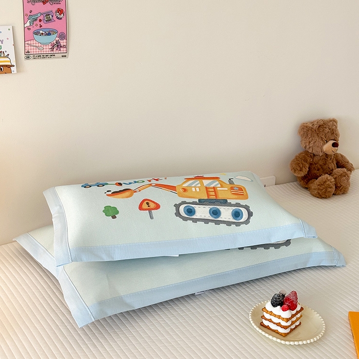 91家纺网 家纺一手货源 找家纺 嗨生活 2026新款大版加密冰丝枕套儿童枕套幼儿园枕套单品枕套枕套单件 蓝色挖掘