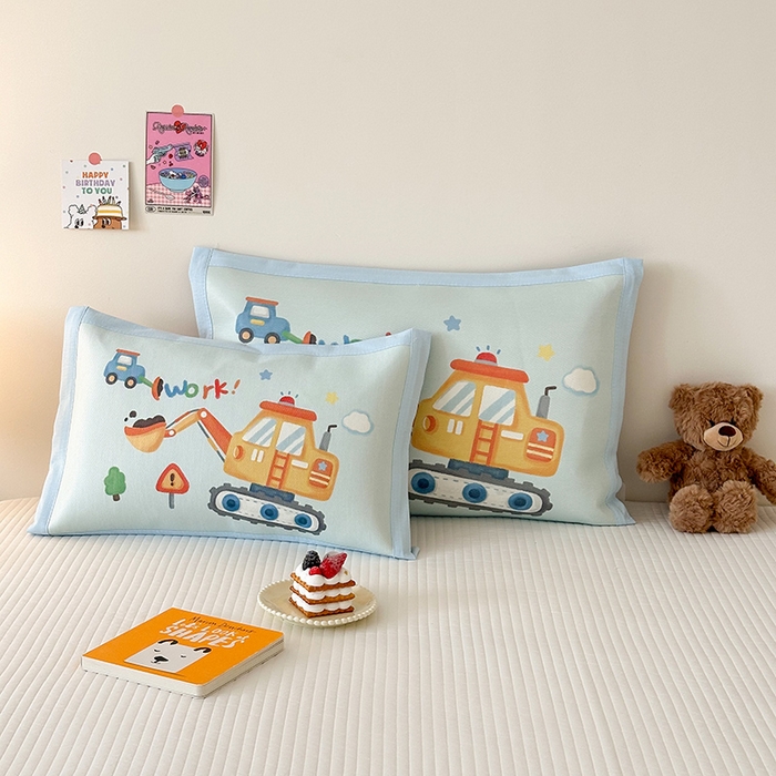 91家纺网 家纺一手货源 找家纺 嗨生活 2026新款大版加密冰丝枕套儿童枕套幼儿园枕套单品枕套枕套单件 蓝色挖掘