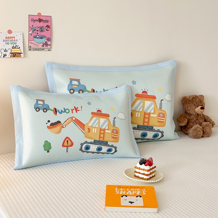 91家纺网 家纺一手货源 找家纺 嗨生活 2026新款大版加密冰丝枕套儿童枕套幼儿园枕套单品枕套枕套单件 蓝色挖掘