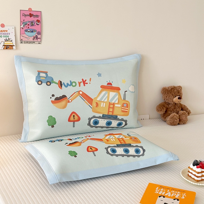 91家纺网 家纺一手货源 找家纺 嗨生活 2026新款大版加密冰丝枕套儿童枕套幼儿园枕套单品枕套枕套单件 蓝色挖掘