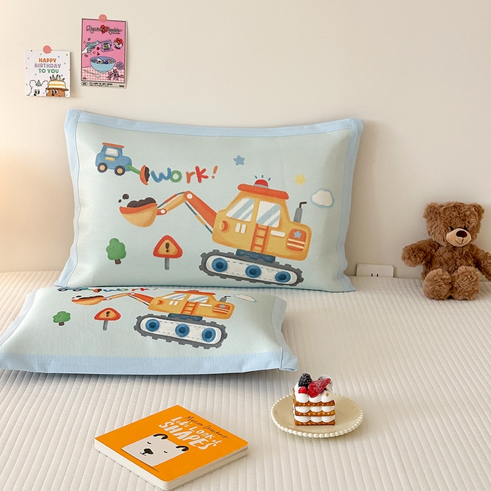 91家纺网 家纺一手货源 找家纺 嗨生活 2026新款大版加密冰丝枕套儿童枕套幼儿园枕套单品枕套枕套单件 蓝色挖掘