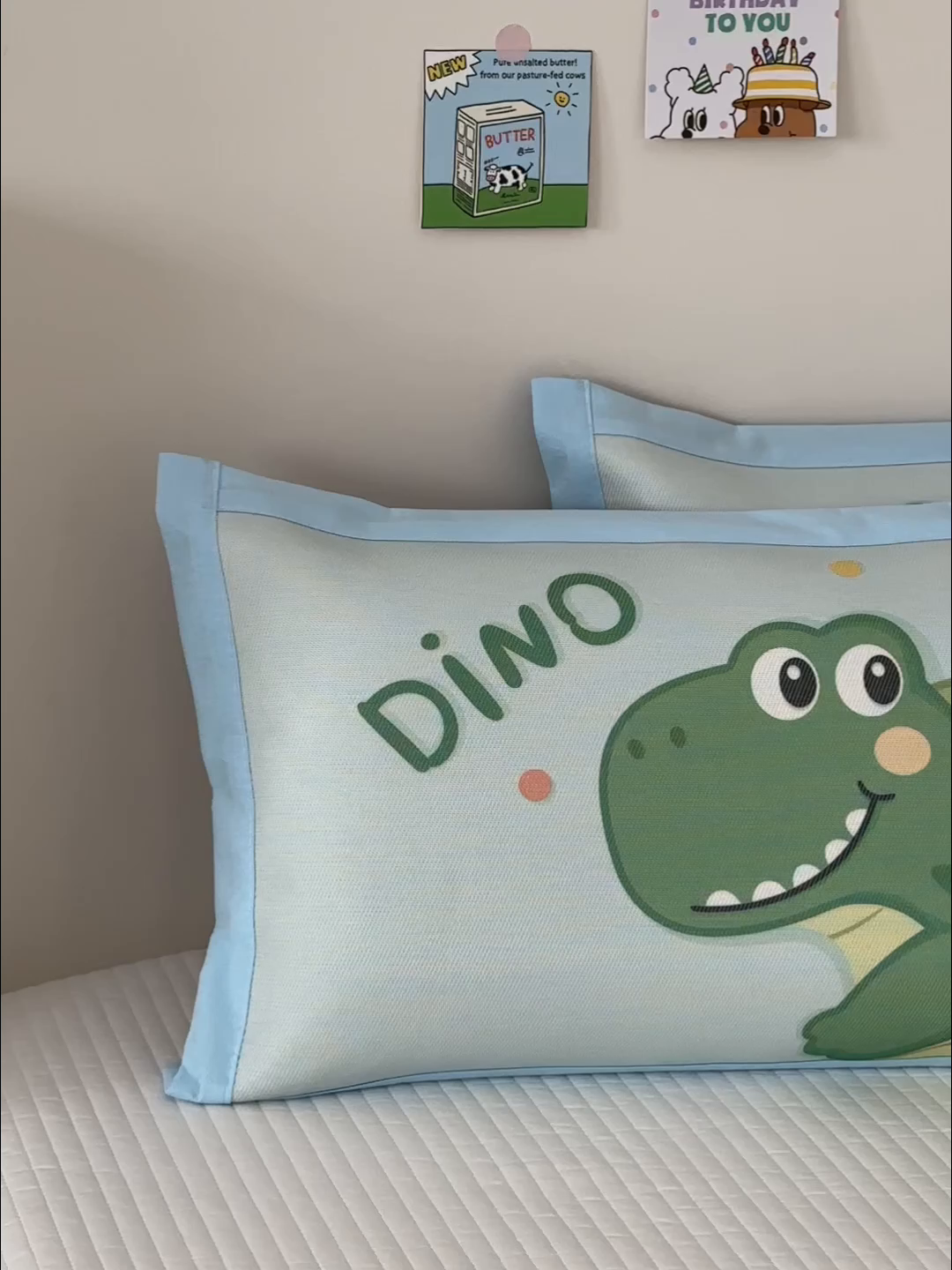 91家纺网 家纺一手货源 找家纺 嗨生活 2026新款大版加密冰丝枕套儿童枕套幼儿园枕套单品枕套枕套单件 萌萌恐龙