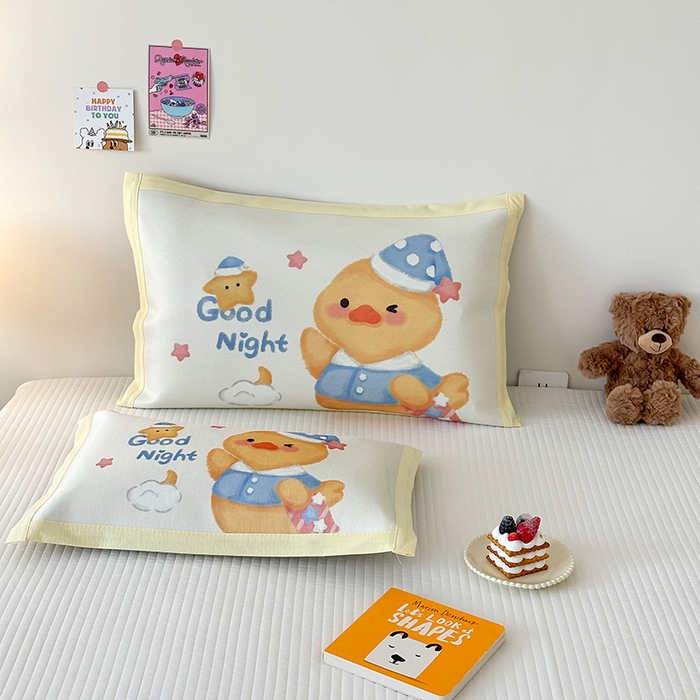 91家纺网 家纺一手货源 找家纺 嗨生活 2026新款大版加密冰丝枕套儿童枕套幼儿园枕套单品枕套枕套单件 萌萌鸭