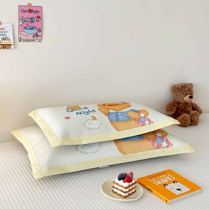 91家纺网 家纺一手货源 找家纺 嗨生活 2026新款大版加密冰丝枕套儿童枕套幼儿园枕套单品枕套枕套单件 萌萌鸭